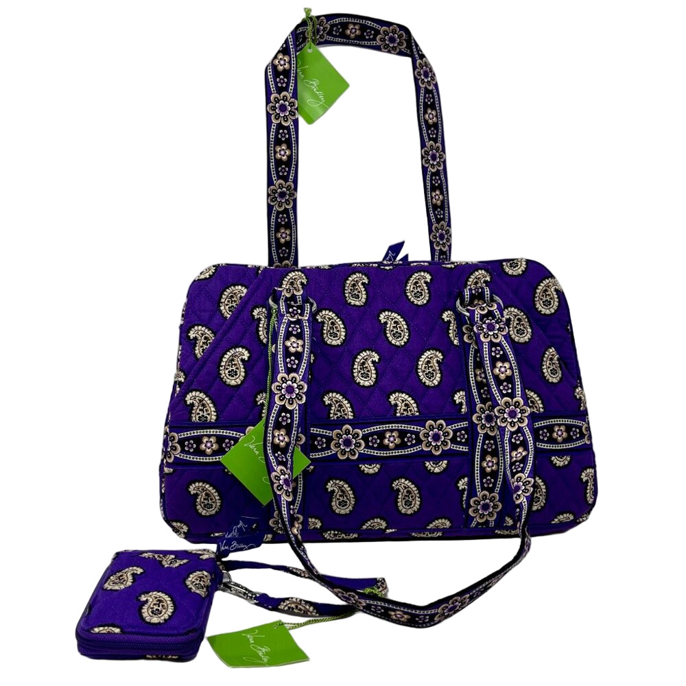 Vera Bradley Shoulder Bag NWT & NWT Matching Wristlet Simply Violet